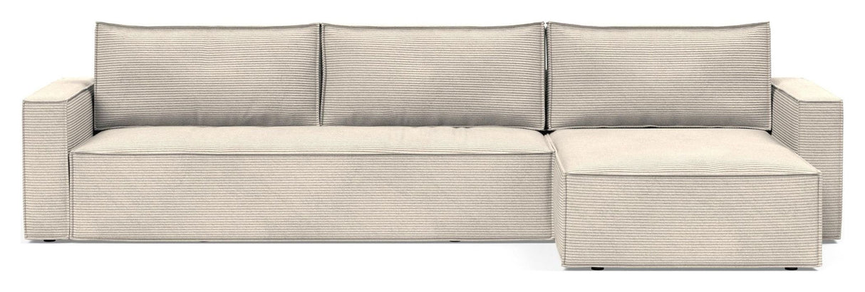 Newilla Sovesofa med sjeselong, Bouclé Taupe 