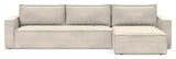 Newilla Sovesofa med sjeselong, Bouclé Taupe 