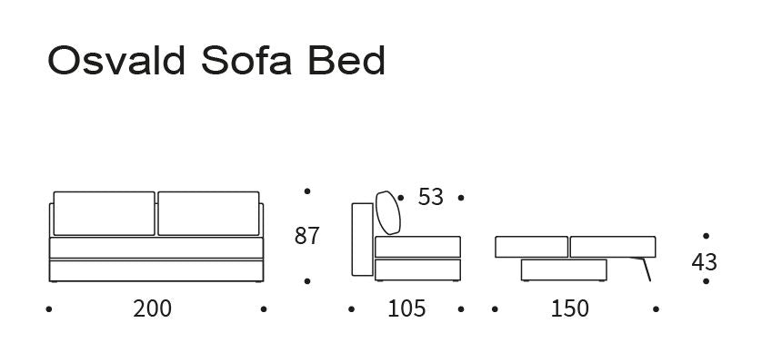 Osvald sofa seng, argus/marineblå