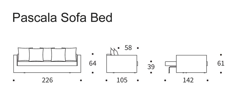 Pascala sofa seng, støvete offwhite