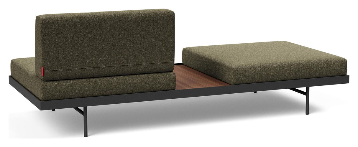 Puri Daybed med valnøttbord, Bouclé/Forest Green 