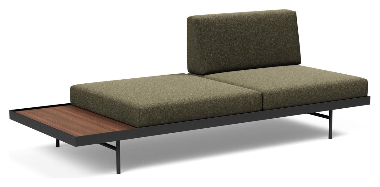 Puri Daybed med valnøttbord, Bouclé/Forest Green 