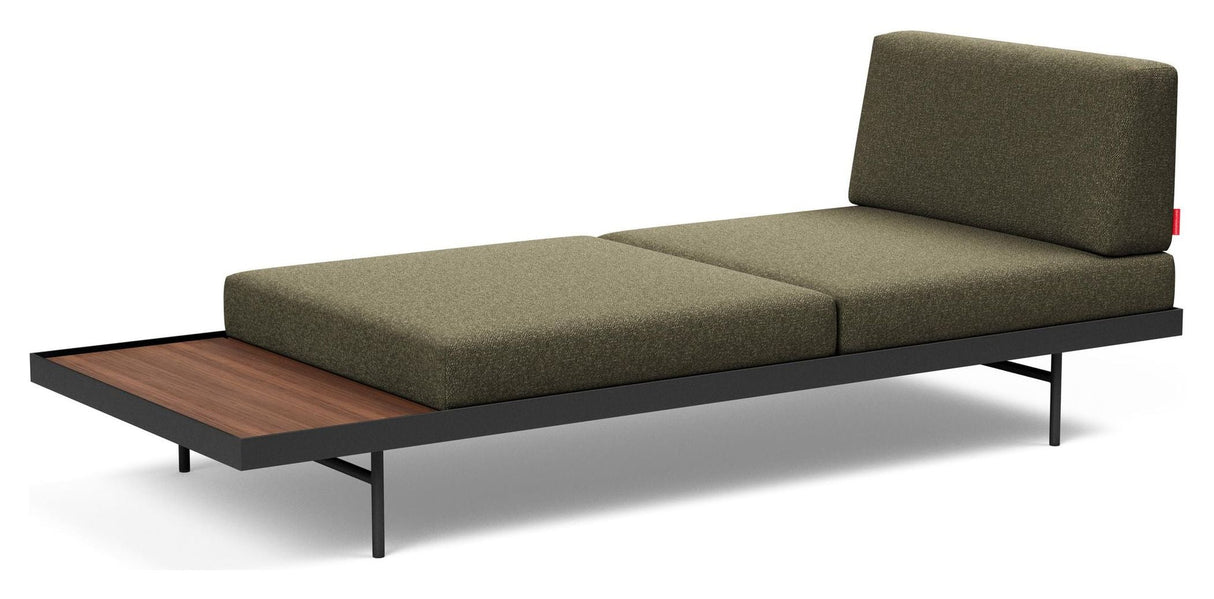 Puri Daybed med valnøttbord, Bouclé/Forest Green 