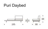 Puri Daybed w. eikbord, argus/marineblå