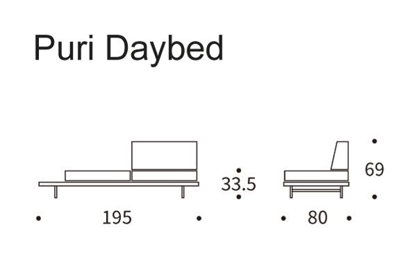 Puri Daybed w. valnøttbord, argus/marineblå