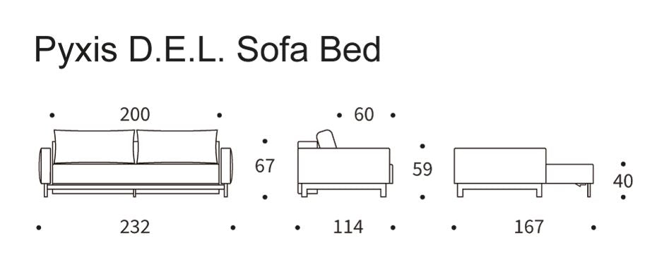 Pyxis D.E.L. Sofa seng, blandet dans/blå