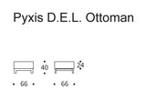 Pyxis ottoman, blandet dans blå