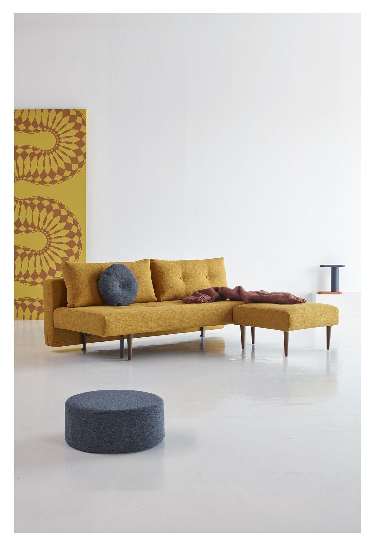 Recast Plus Sovesofa Mørk Styletto, Bouclé/Ochre 