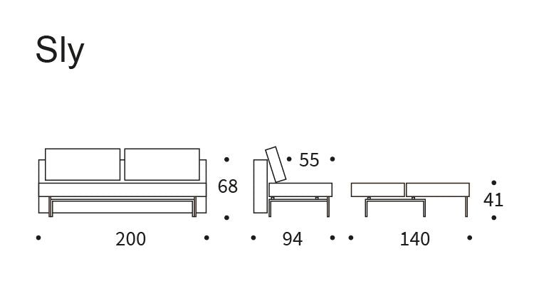 Sly Wood Sofa Bed, Twist Charcoal