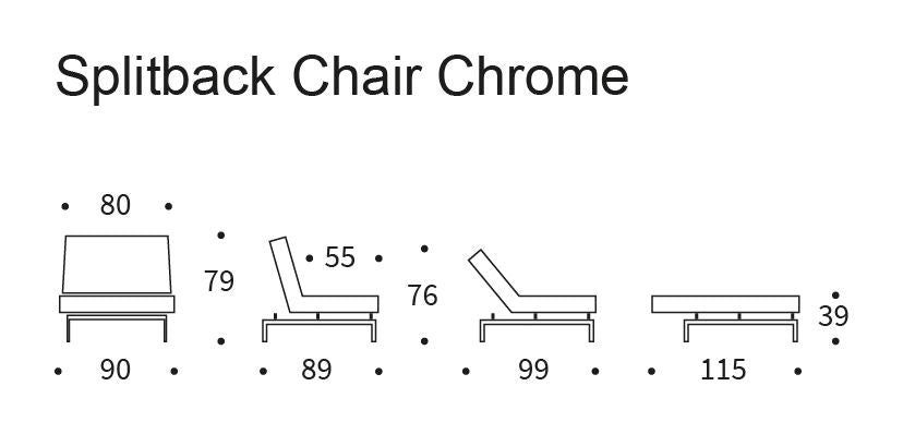 Splitback Chrome Lounge Chair, Argus/Navy Blue