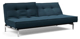 Splitback Chrome Sofa Bed, Argus/Navy Blue