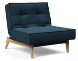 Splitback Eik Lounge Chair, Oak, Argus/Navy Blue