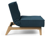 Splitback Eik Lounge Chair, Oak, Argus/Navy Blue