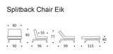 Splitback Oak Lounge stol, røkt eik, blandet dans/lyseblå