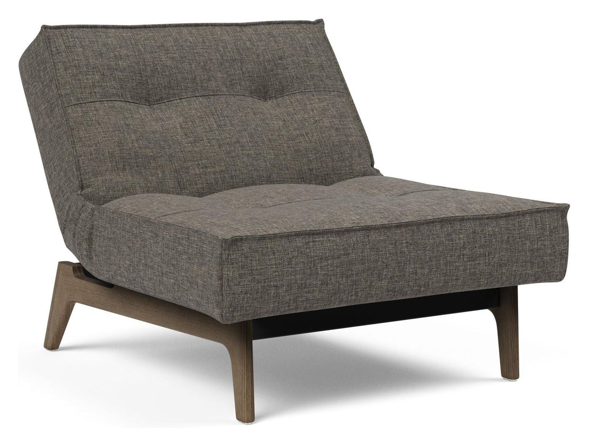 Splitback Oak Lounge stol, røkt eik, flashtex, mørkegrå