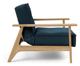 Splitback Frej Lounge Chair, Oak, Argus/Navy Blue