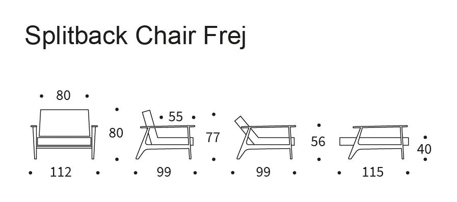 Splitback Frej Lounge -stol, røkt eik, brent karri