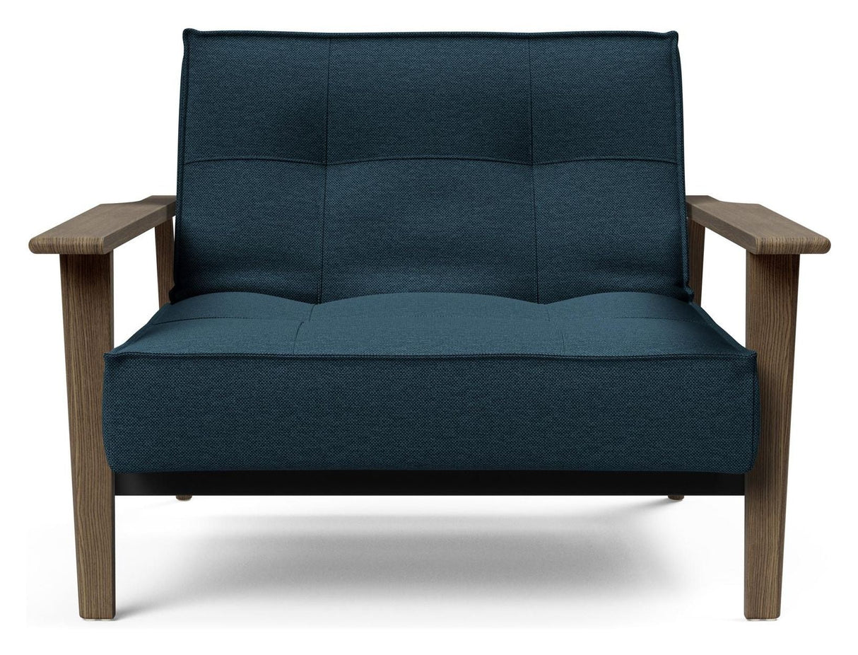 Splitback Frej Lounge Chair, Smoked Oak, Argus/Navy Blue