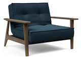 Splitback Frej Lounge Chair, Smoked Oak, Argus/Navy Blue