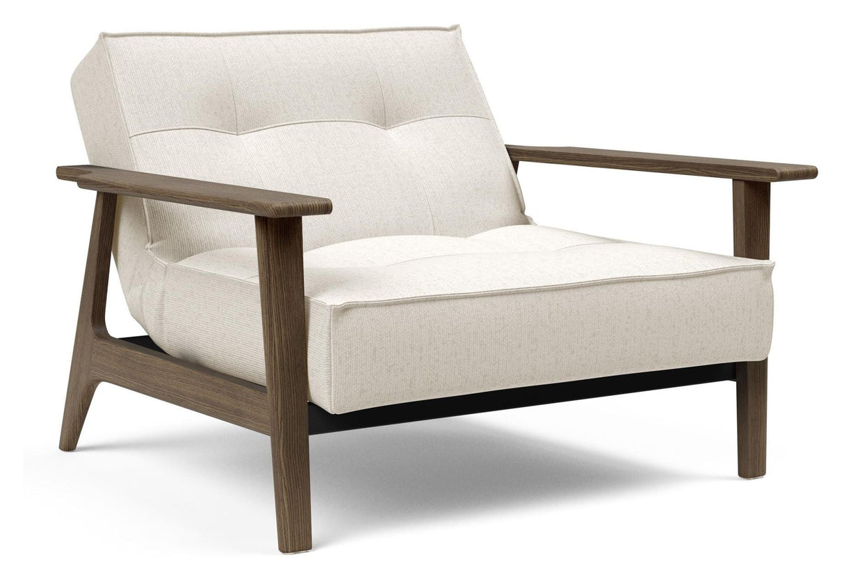 Splitback Frej Lounge Chair, Smoked Oak, Offwhite Bouclé