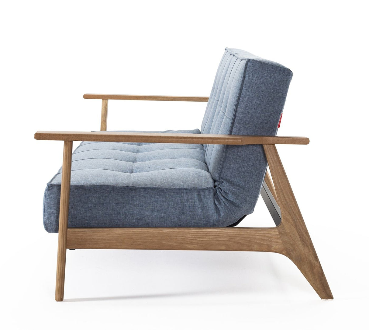 Splitback frej sofa seng, blandet dans/lyseblå