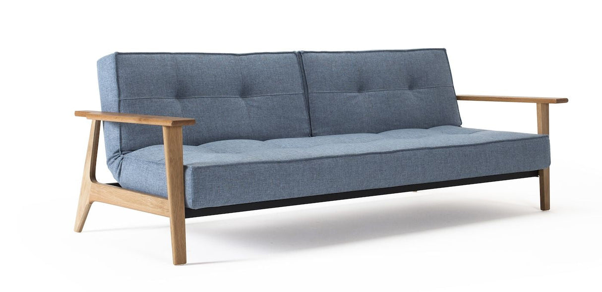 Splitback frej sofa seng, blandet dans/lyseblå