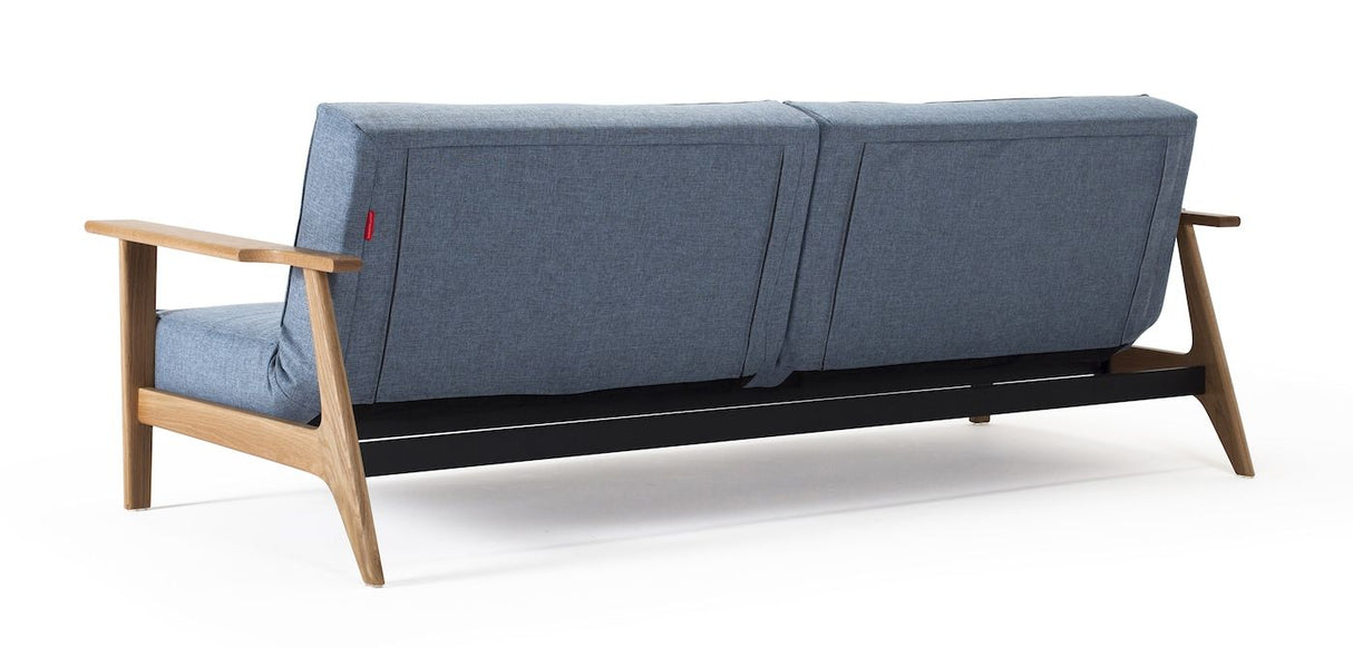 Splitback frej sofa seng, blandet dans/lyseblå