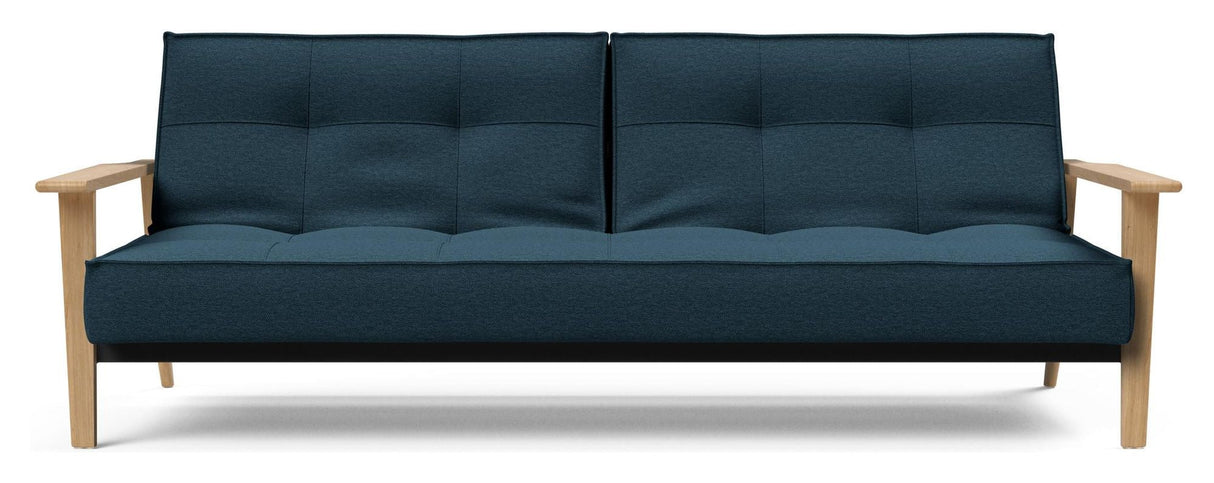 Splitback Frej Sofa Bed, Oak, Argus/Navy Blue