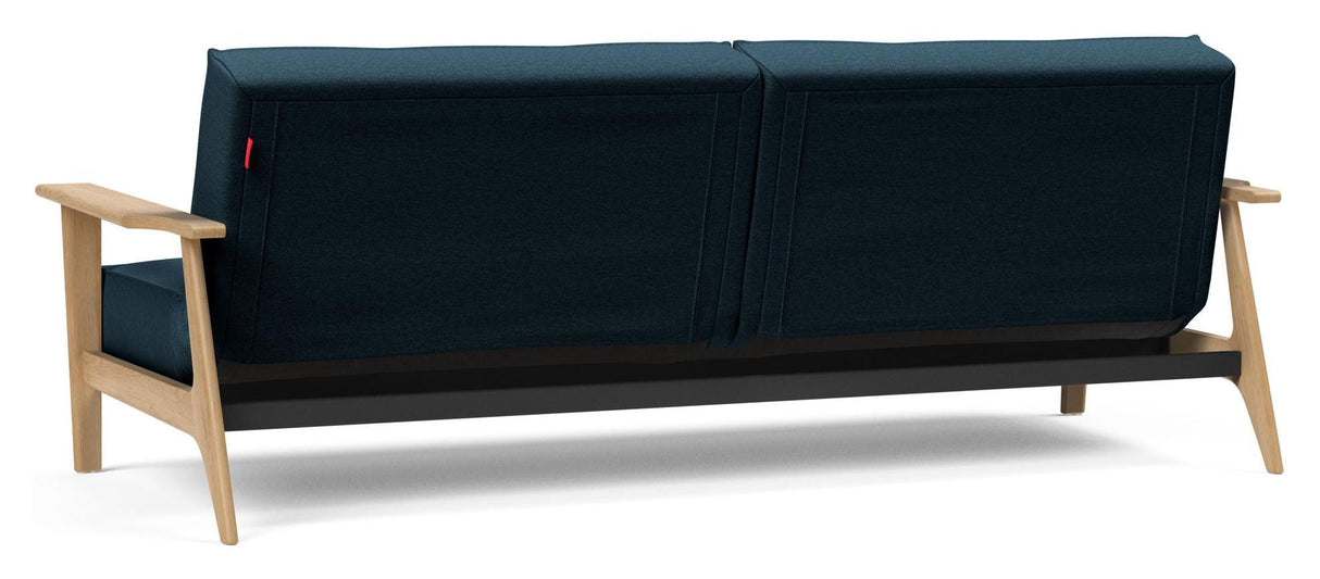 Splitback Frej Sofa Bed, Oak, Argus/Navy Blue