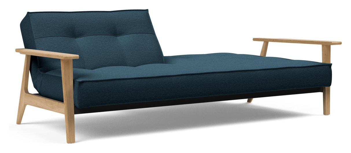 Splitback Frej Sofa Bed, Oak, Argus/Navy Blue