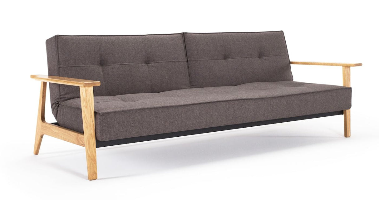 Splitback frej sofa seng, flashtex, mørk grå