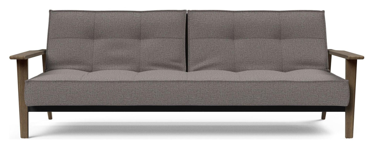 Splitback frej sofa seng, røkt eik, blandet dans/grå