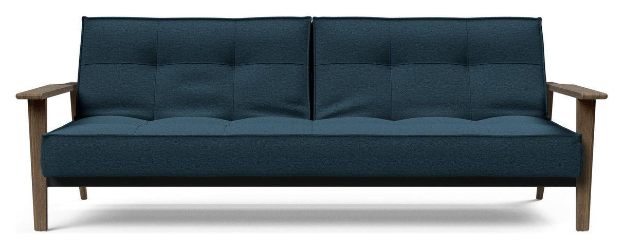 Splitback frej sofa seng, røkt eik, argus/marineblå