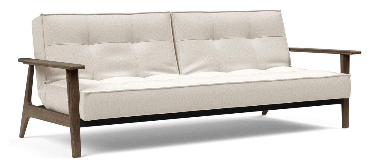 Splitback frej sofa seng, røkt eik, off-white bouclé