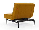 Splitback Styletto Lounge Chair, Yellow W. Svarte ben