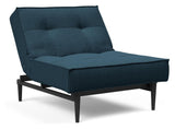 Splitback Styletto Lounge Chair, Black, Argus/Navy Blue