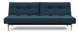 Splitback Styletto Sofa Bed, Light Wood, Argus/Navy Blue