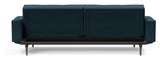 Splitback Styletto Sofa Bed med armlener, mørkt tre, Argus/Navy Blue