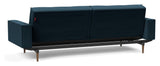 Splitback Styletto Sofa Bed med armlener, mørkt tre, Argus/Navy Blue