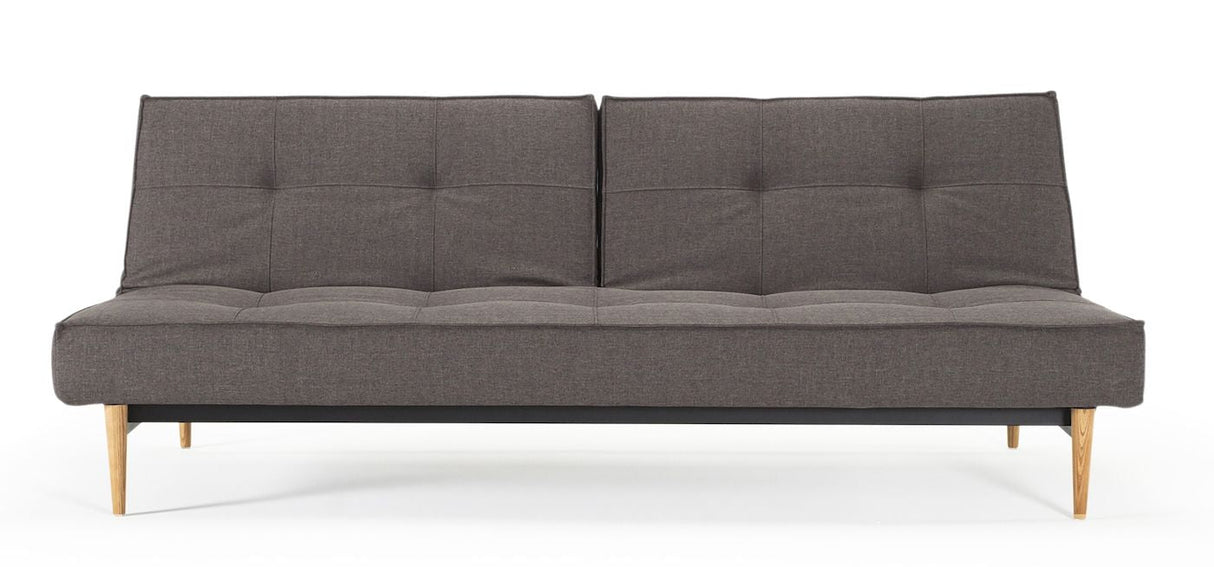 Splitback Styletto Sofa Bed med lette treben, flashtex, mørkegrå