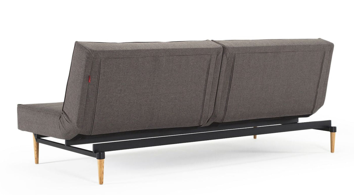 Splitback Styletto Sofa Bed med lette treben, flashtex, mørkegrå