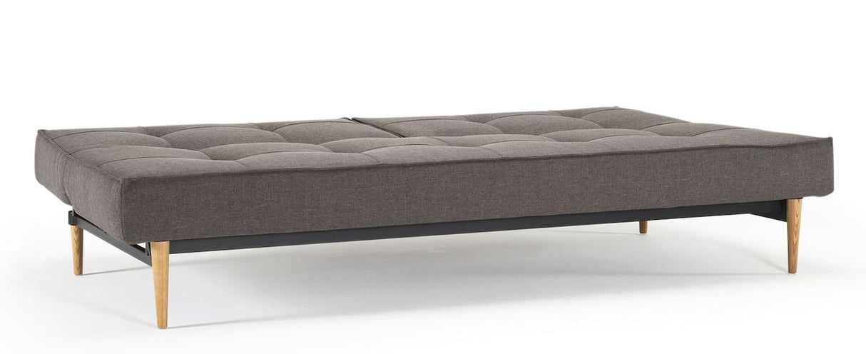 Splitback Styletto Sofa Bed med lette treben, flashtex, mørkegrå