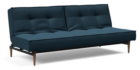 Splitback Styletto Sofa Bed, Dark Wood, Argus/Navy Blue