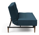 Splitback Styletto Sofa Bed, Dark Wood, Argus/Navy Blue