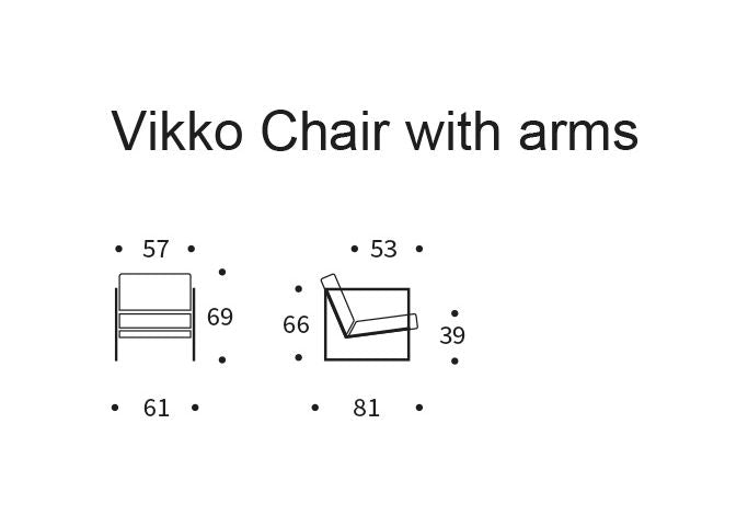 Vikko Lounge stol med armlener, vri granitt