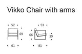 Vikko Lounge -stol med armlener, naturlig stoff