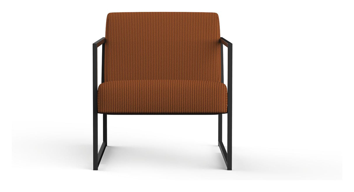 Vikko Lounge -stol med armlener, Corduroy/Burnt Orange