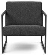 Vikko Lounge stol med armlener, Bouclé/Charcoal 