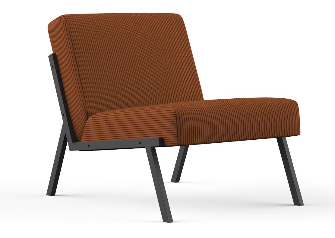 Vikko Lounge Chair, Corduroy/Burnt Orange