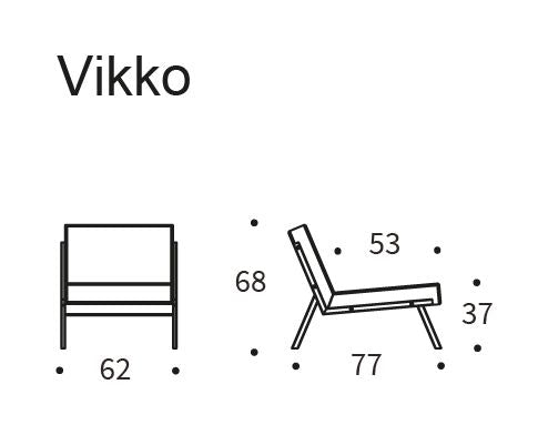 Vikko Lounge stol med svarte ben, blandet dans/blå